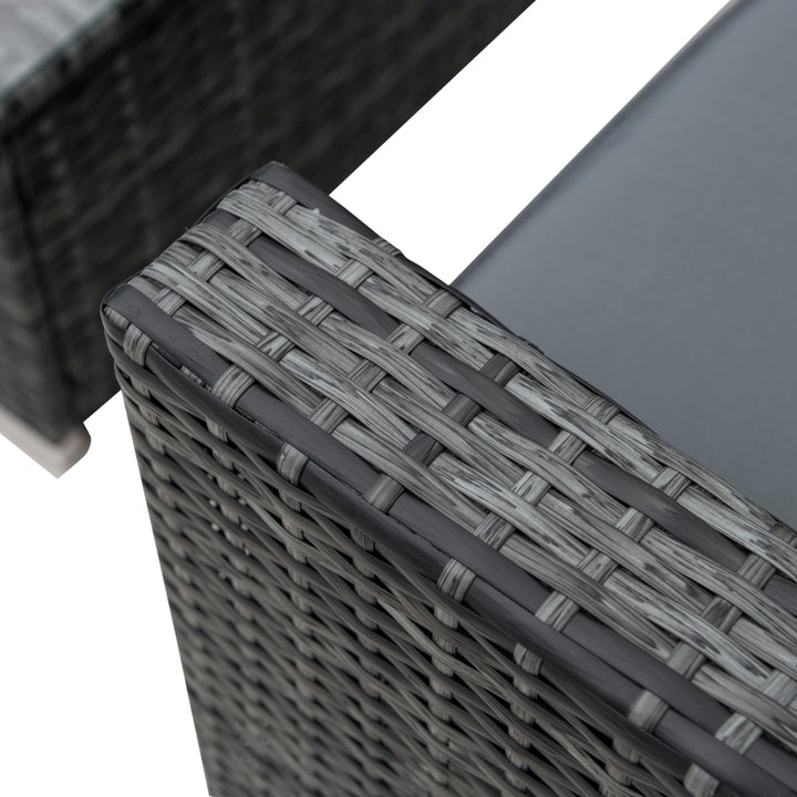 MCL 4 Pieces Wicker Steel Rattan Sofa Set Garden Chair Seat Furniture Patio Grey