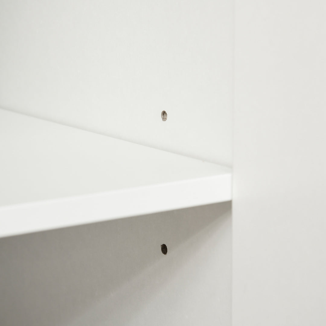 High Gloss Storage Cabinet, Freestanding Storage Cupboard with Adjustable Shelves for Living Room, Bedroom, Hallway, White