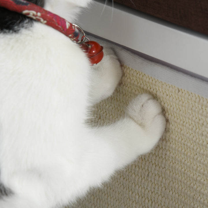 MCL Cat House Bed Cat Scratching Cube for Small Cat Pet Furniture with Removable Scratching Pad and Soft Cushion White