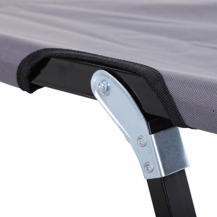 Double Camping Cot Bed, with Bag - Grey