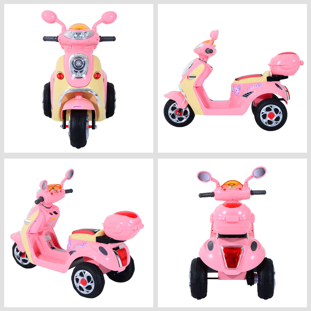 Kids Electric Ride On Toy Car 6V Electric Motorbike with Chargeable Battery Headlight and Music for 3-5 Years - Pink