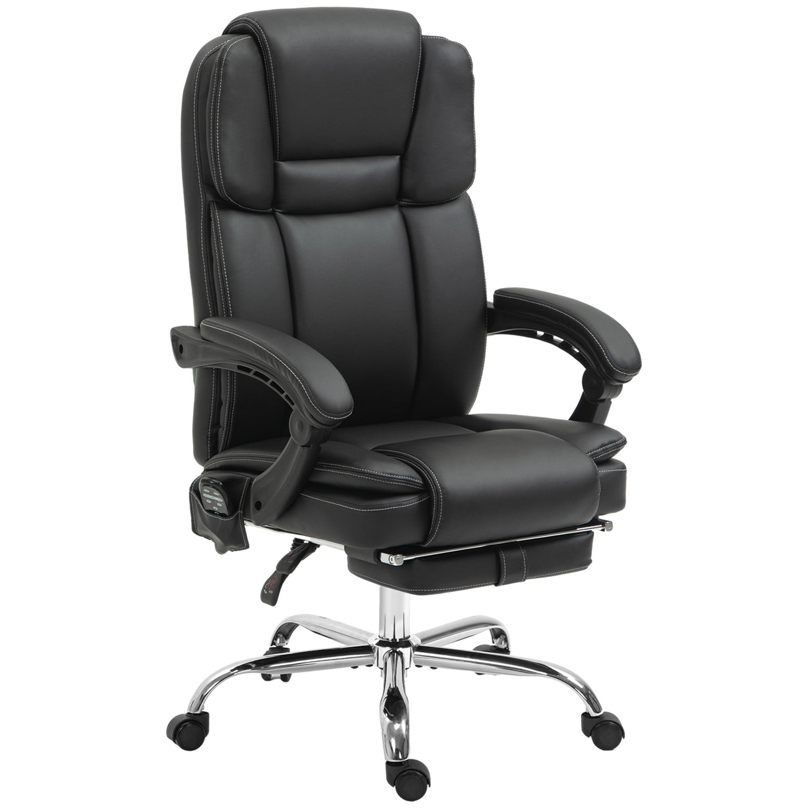 Six Point Vibrating Massage Office Chair - Black