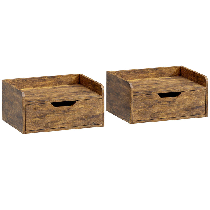 Floating Nightstands Set of 2, Wall Mounted Bedside Table with Drawer 