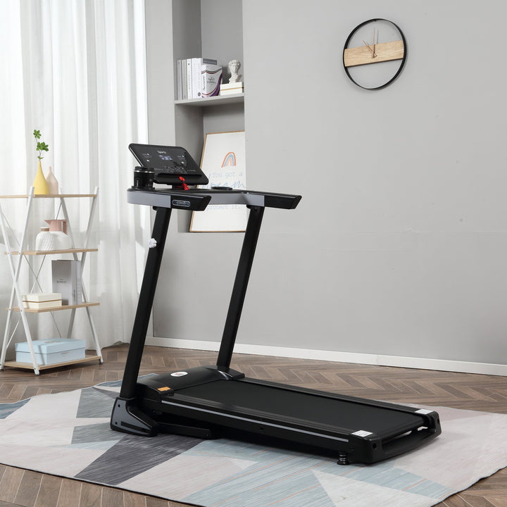 HOMCOM Folding Treadmill for Home Motorised Running Machine w/ LCD Display Black