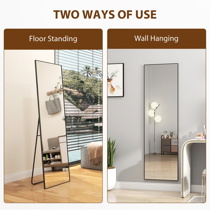 Full Length Mirror, Aluminium Alloy Framed Full Body Mirror with Tempe