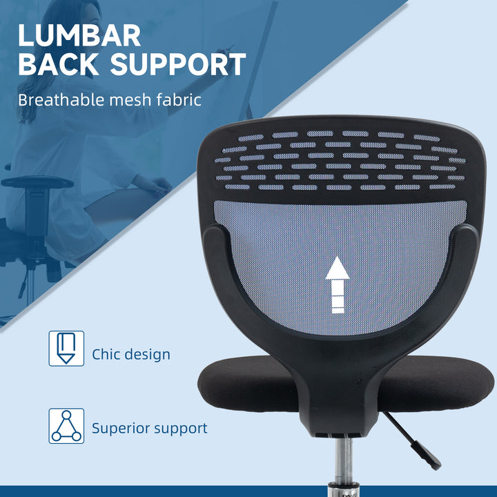 Drafting Chair, Swivel Office Draughtsman Chair, Mesh Standing Desk Chair with Adjustable Foot Ring, Armless, Dark Blue