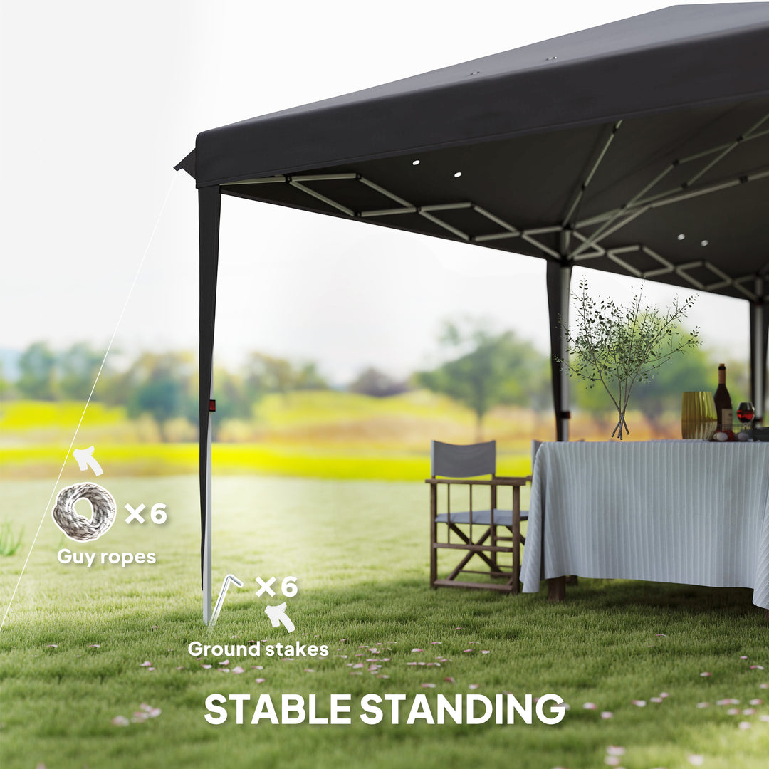 6 x 3 m Pop-Up Steel Frame Gazebo Grey