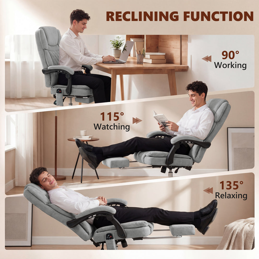 Office Chair with 6-Point Vibration Massage and Heat, Executive Comput