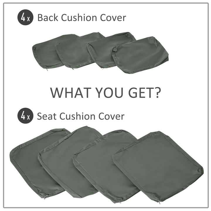 Replacement Cushion Cover Garden Rattan Patio Furniture Seat Cover Polyester Outdoor Deep Grey- No Cushion Included