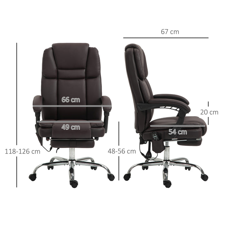 Six Point Vibrating Massage Office Chair - Dark Brown