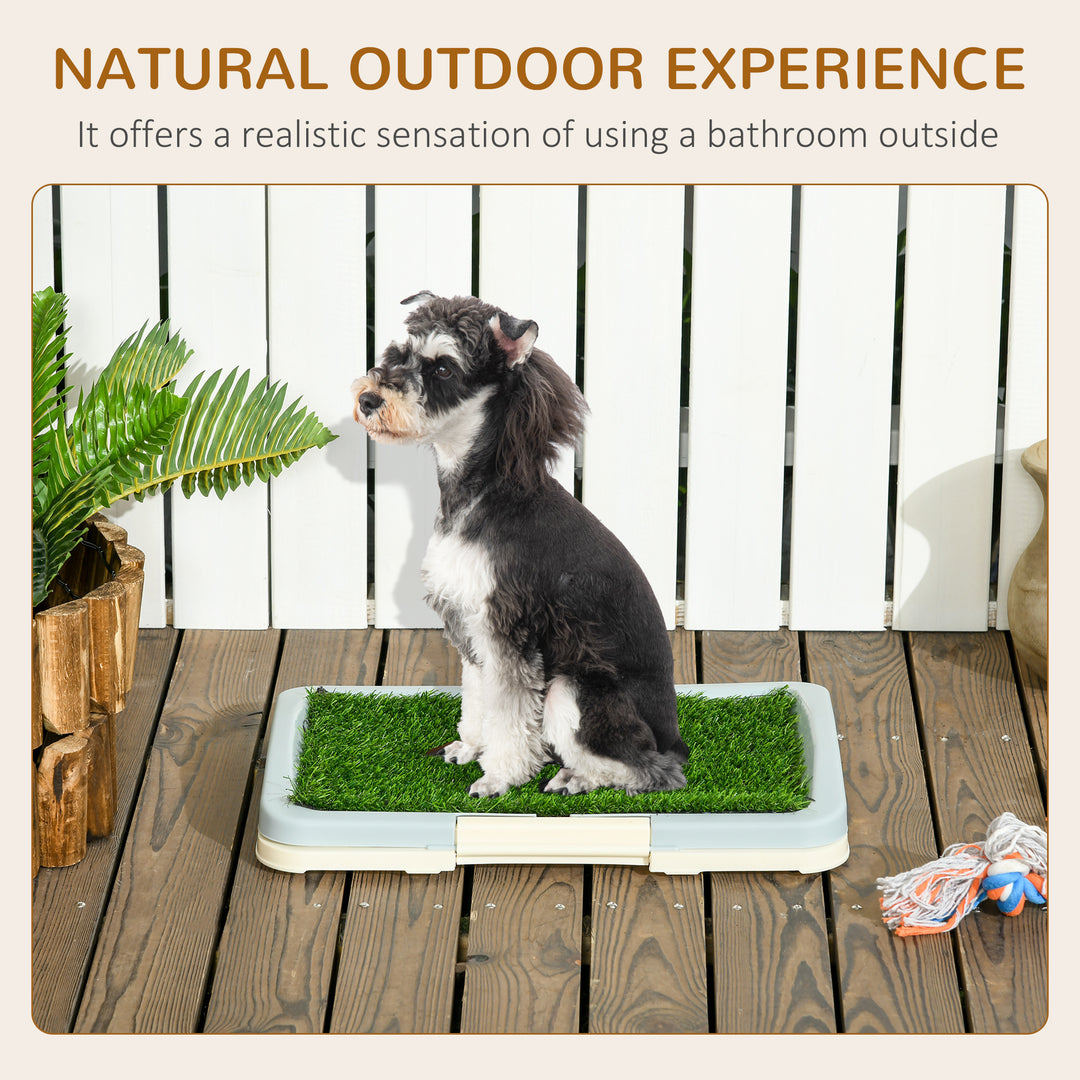 Puppy Training Pad, Indoor Portable Puppy Pad, with Artificial Grass, Grid, Panel, Tray, 46.5 x 34cm