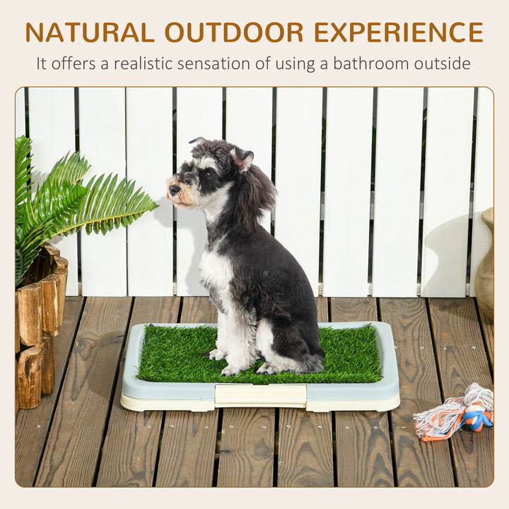 Puppy Training Pad, Indoor Portable Puppy Pad, with Artificial Grass, Grid, Panel, Tray, 46.5 x 34cm