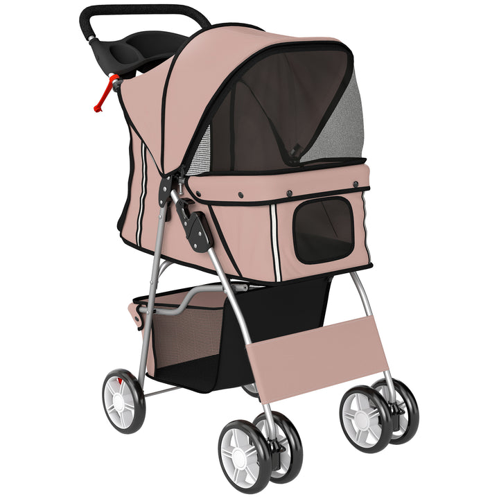 Dog Pram, Pet Stroller with Reflective Strips, Foldable Cat Stroller w