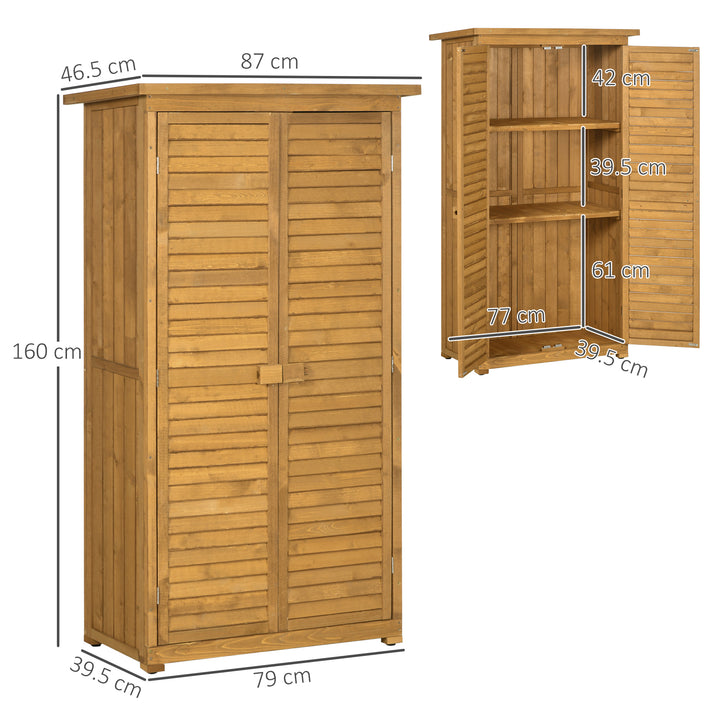Outsunny Wooden Garden Storage Shed, Compact Utility Sentry Unit, 3