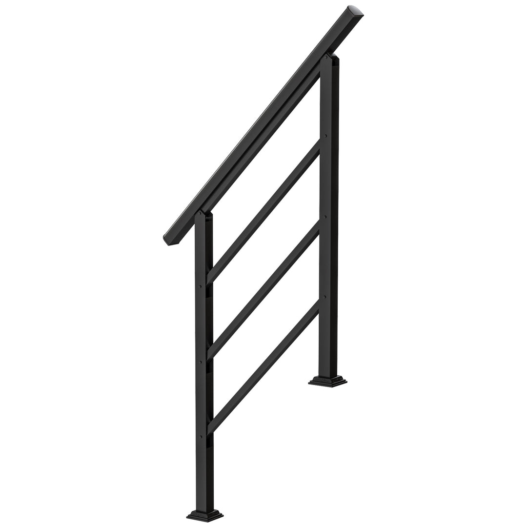 Outdoor Handrail for Stairs, 0°-45° Adjustable Wrought Iron Exterior H