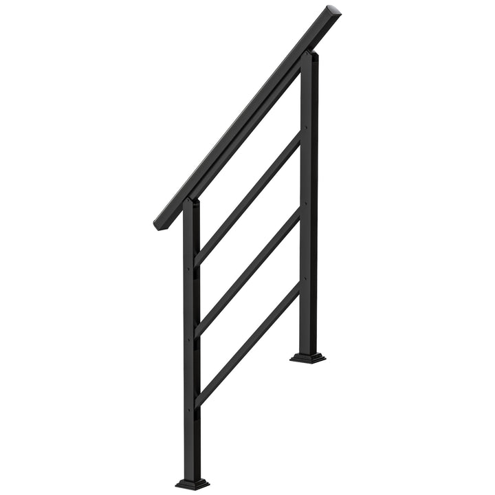 Outdoor Handrail for Stairs, 0°-45° Adjustable Wrought Iron Exterior H