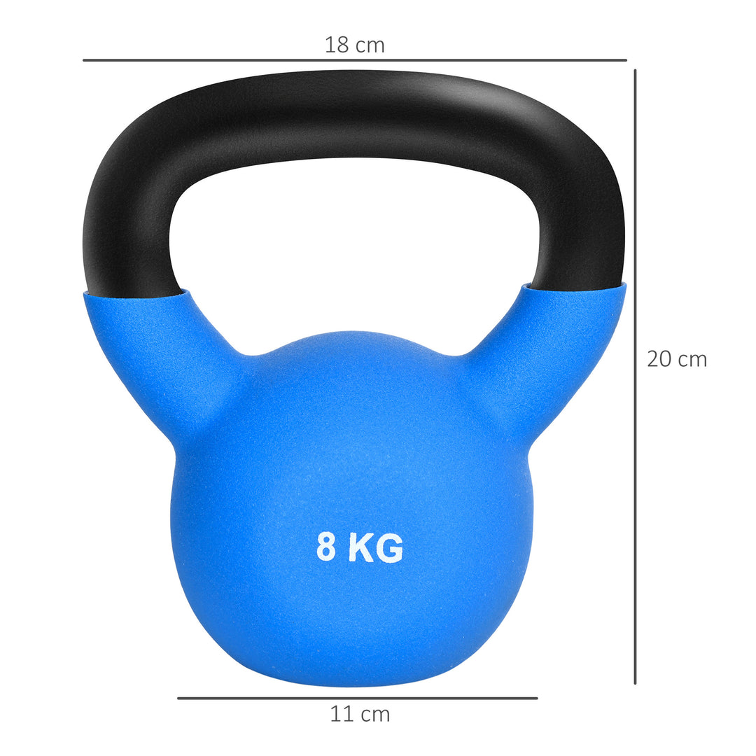 MCL Soft Kettlebell, 8kg Kettle Bell with Non-Slip Handle for Home Gym Weight Lifting and Strength Training, Blue