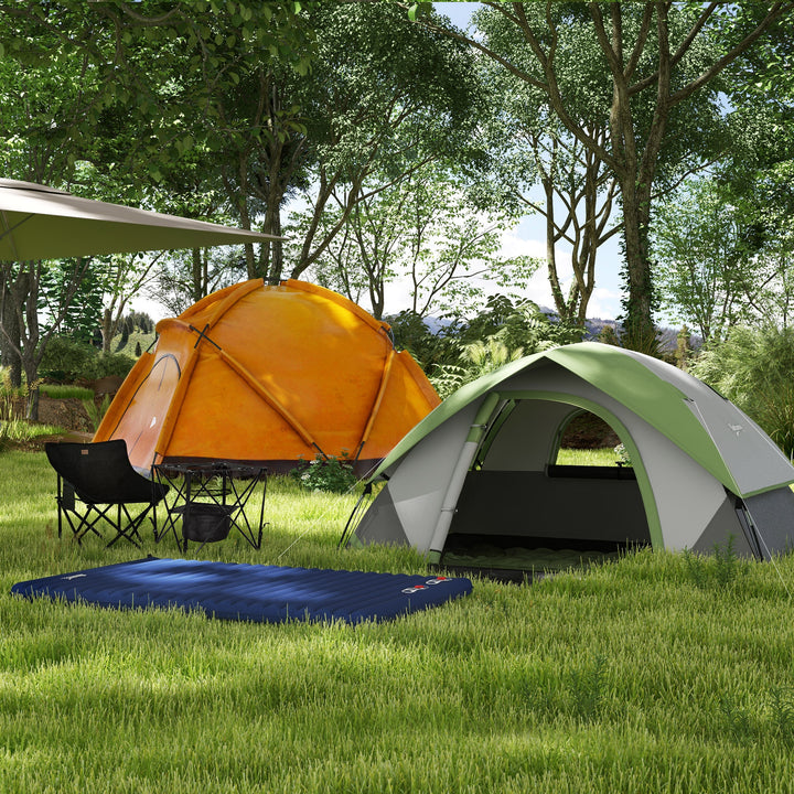 Camping Tent with Inflatable Mattress and Camping Table&Chair, 2-3 Person Dome Tent with Sewn-in Groundsheet, Portable 3000mm Waterproof Tent with Carry Bag and Hook, for Fishing Hiking