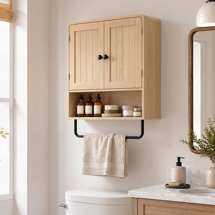 Bathroom Cabinet Wall Mounted, Bathroom Wall Cabinet with 2 Doors, Adj