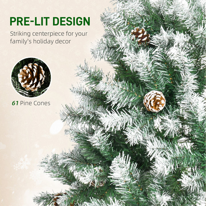 6FT Artificial Christmas Tree with Pine Cones, Holiday Home Xmas Decoration Automatic Open, Green