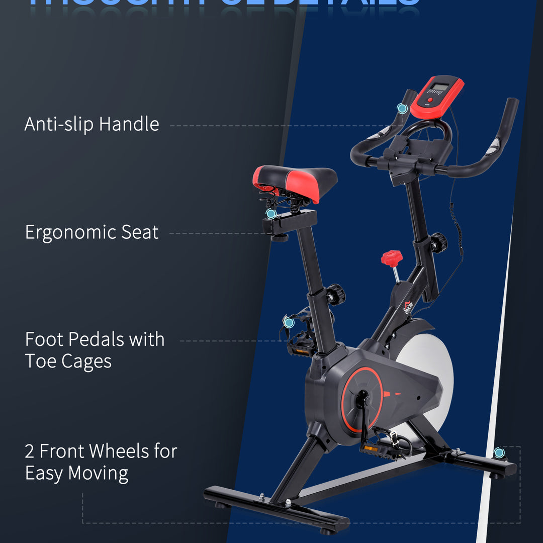 MCL Indoor Upright Exercise Bike Machine, with Adjustable Seat, Resistance, Handlebar, LCD Display