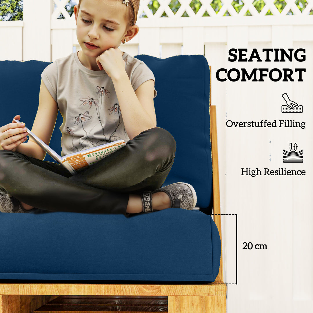 Two Piece Seat Pallet and Back Cushions - Navy Blue