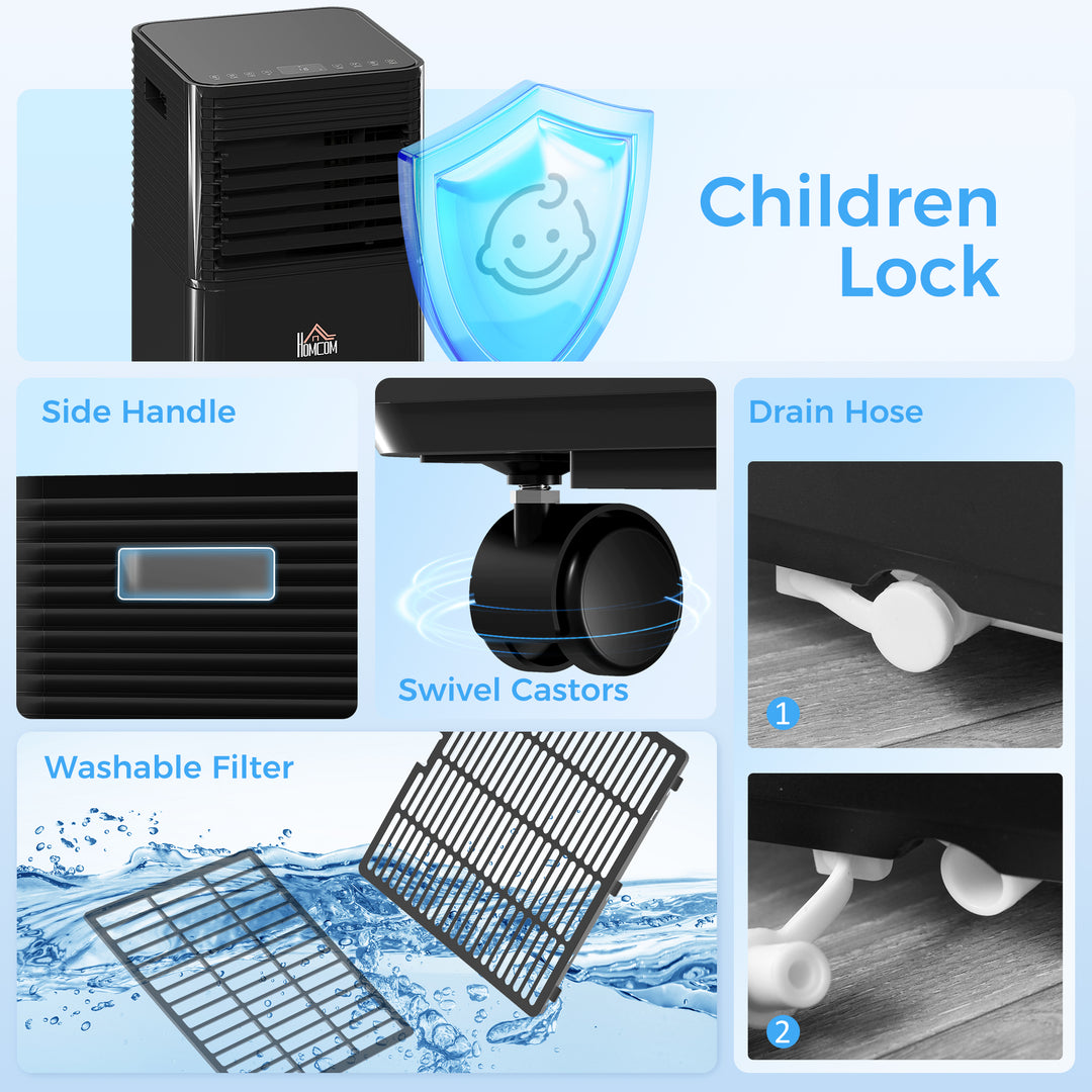 8000 BTU 4-In-1 Portable Air Conditioner Unit Cooling Dehumidifying Ventilating for Room up to 27m², with Fan, Remote, 24H Timer, Window Mount Kit, R290, A Energy Efficiency