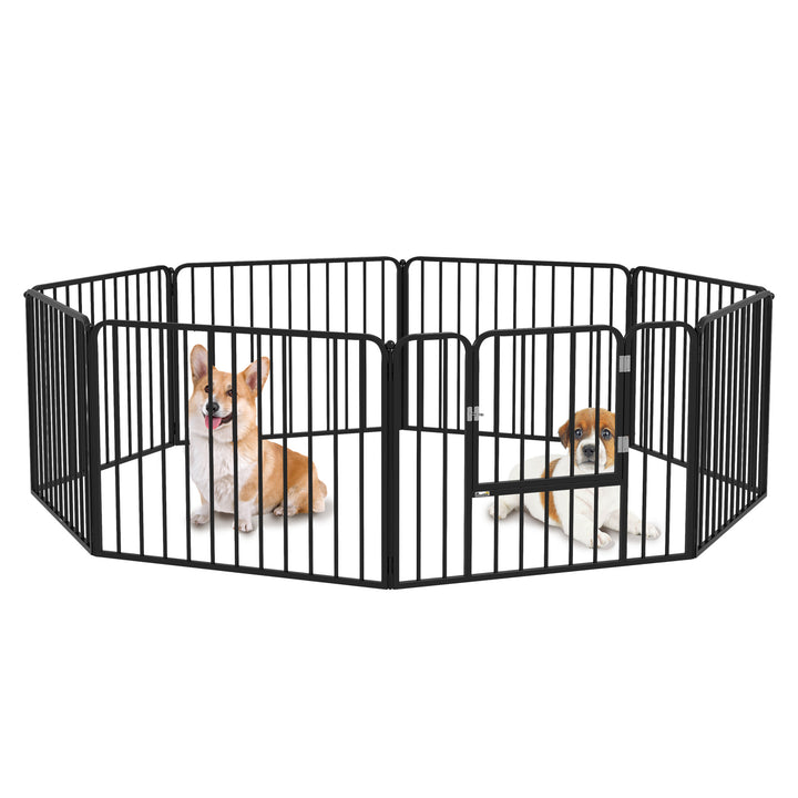 PawHut 8 Panels Heavy Duty Dog Pen, 60cm Height Pet Playpen for Indoor Outdoor, Small Dogs