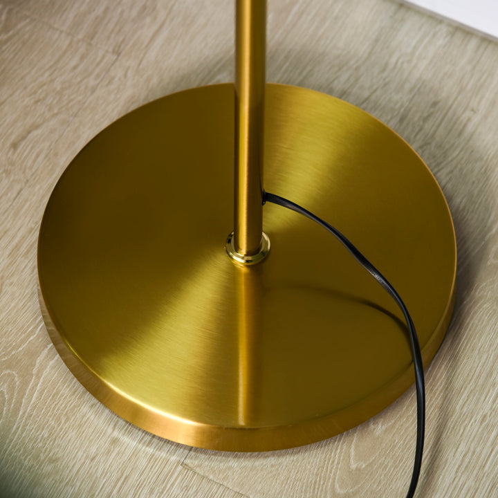 3-Light Tree Floor Lamps for Living Room, Modern Standing Lamp for Bedroom with Globe Lampshade, Steel Base, Bulb not Included, Gold Tone