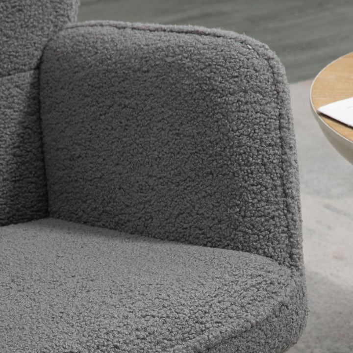 Berber Fleece Nursery Glider Rocker for Nursing, Wingback Rocking Chair for Living Room, Dark Grey