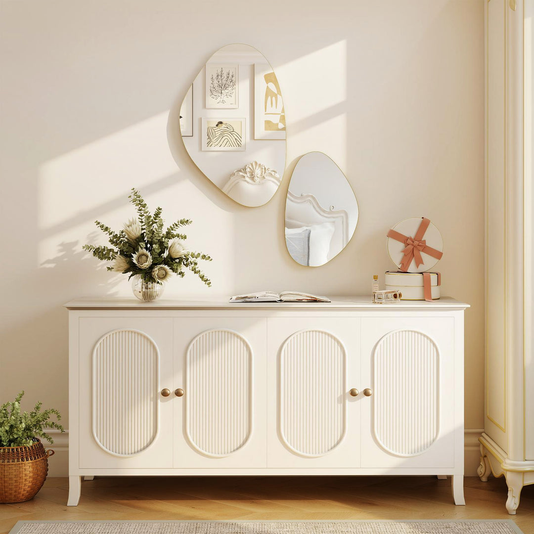 Set of 2 Pebble-Shaped Wall Mirror