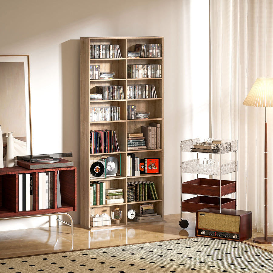 640 CD Storage Tower - Nature Wood Finish