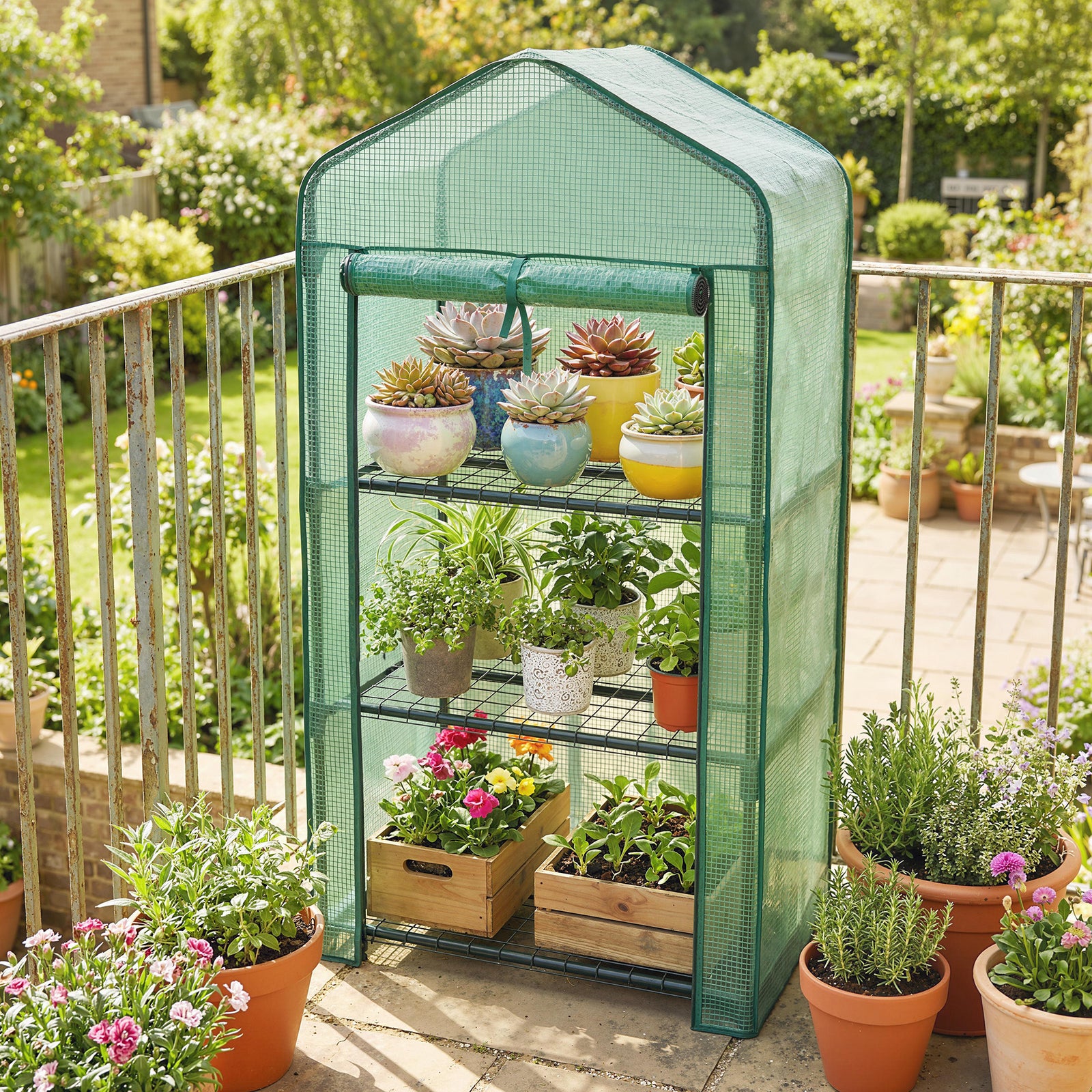Three-Tier Mini Greenhouse - Green