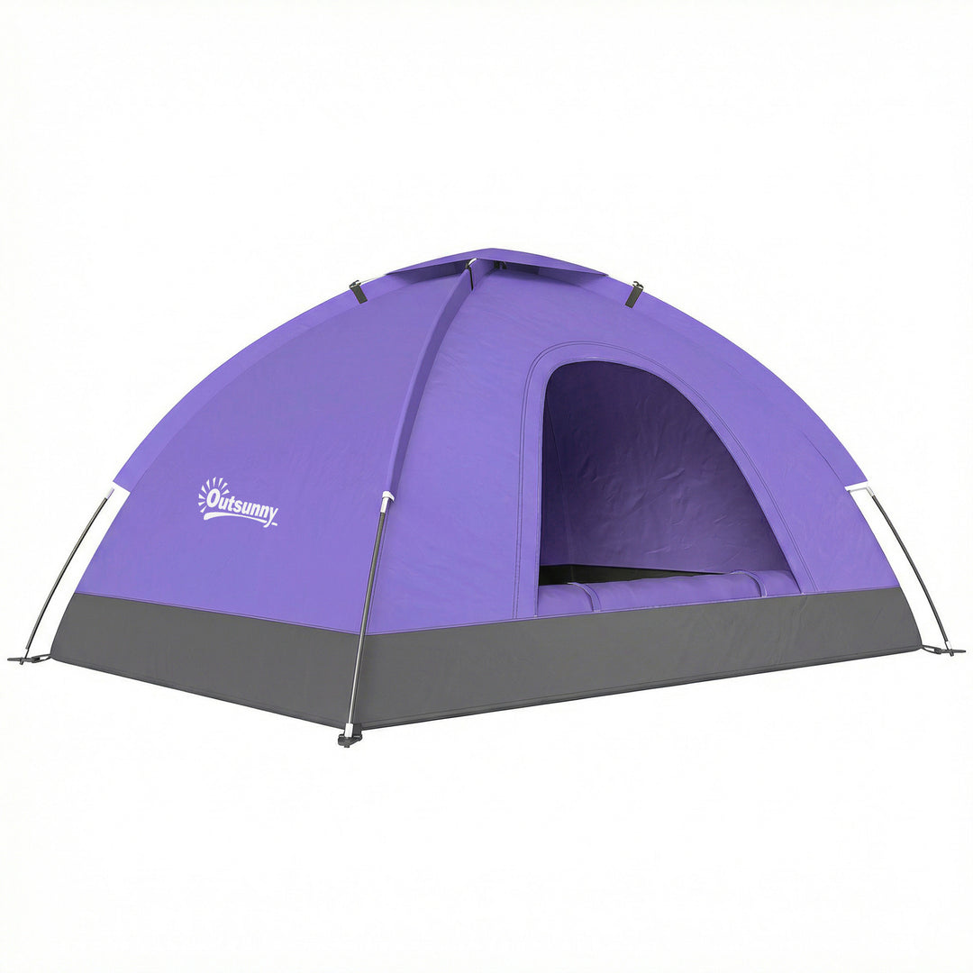 2 Person Camping Tent, Dome Tent with Zipped Doors, Storage Pocket, Po