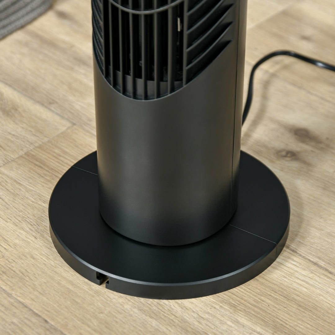 31" Oscillating Tower Fan with Remote Control, 7.5H Timer, 3 Speed 3 Modes, Electric Floor Standing Cooling Fan for Home Bedroom Office, Black