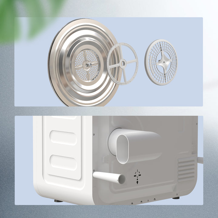 MCL 4kg Vented Tumble Dryer, 800W Compact Freestanding Front Tumble Dryer with Stainless Steel Tub and Customisable Timer, Wall-Mounted Portable Small Clothes Drying Machine, White