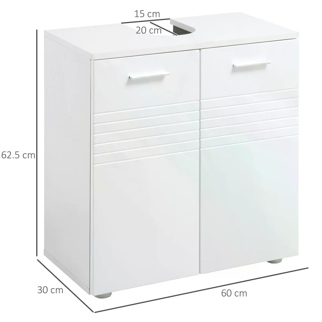 kleankin Pedestal Under Sink Cabinet: Bathroom Vanity Storage Cupboard with Adjustable Shelf, White Colour | Aosom UK