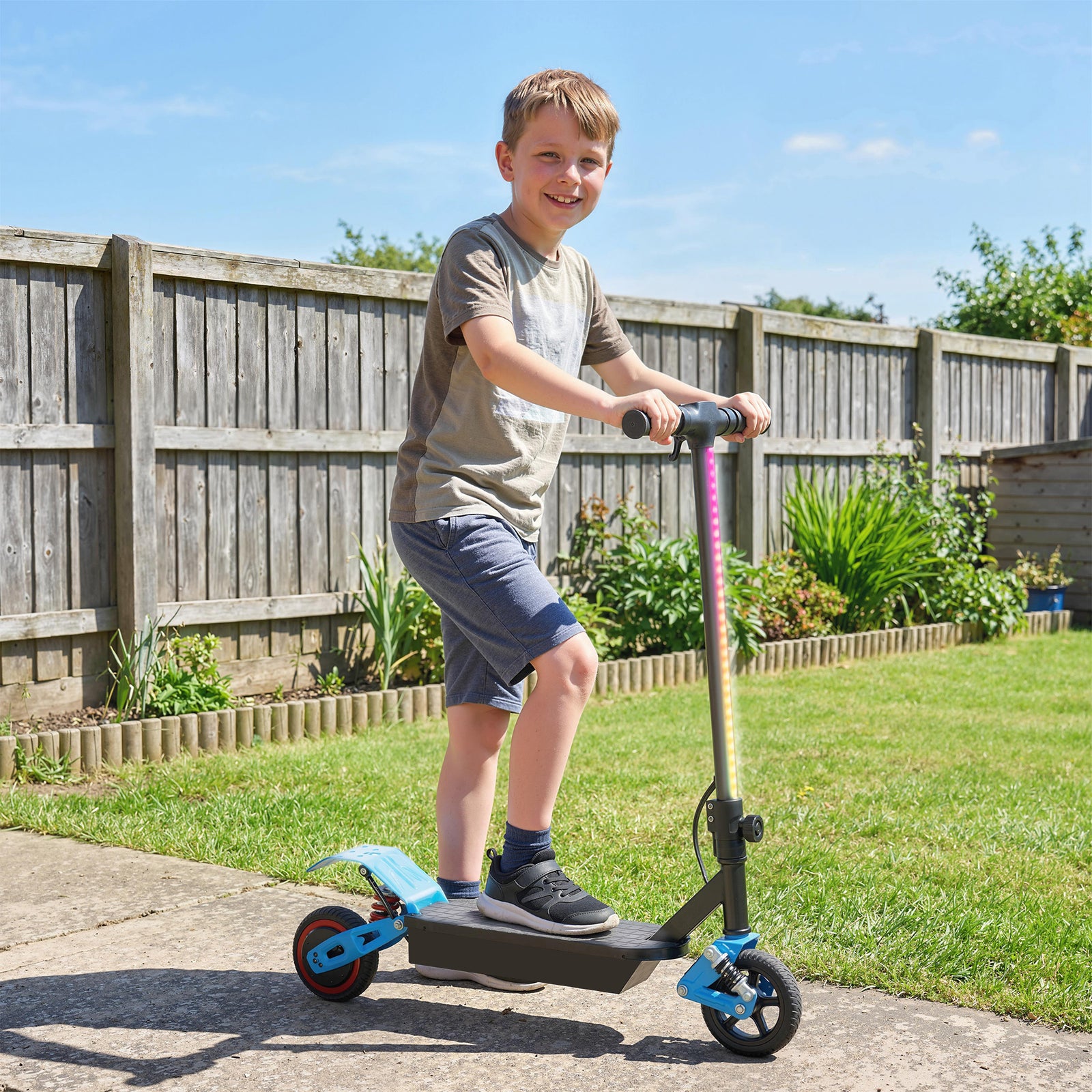 Foldable Kids Electric Scooter with LCD Display, Dual Shock Absorption