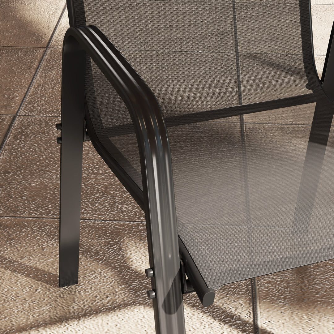 Set of Four Stackable Mesh Seat Chairs - Black