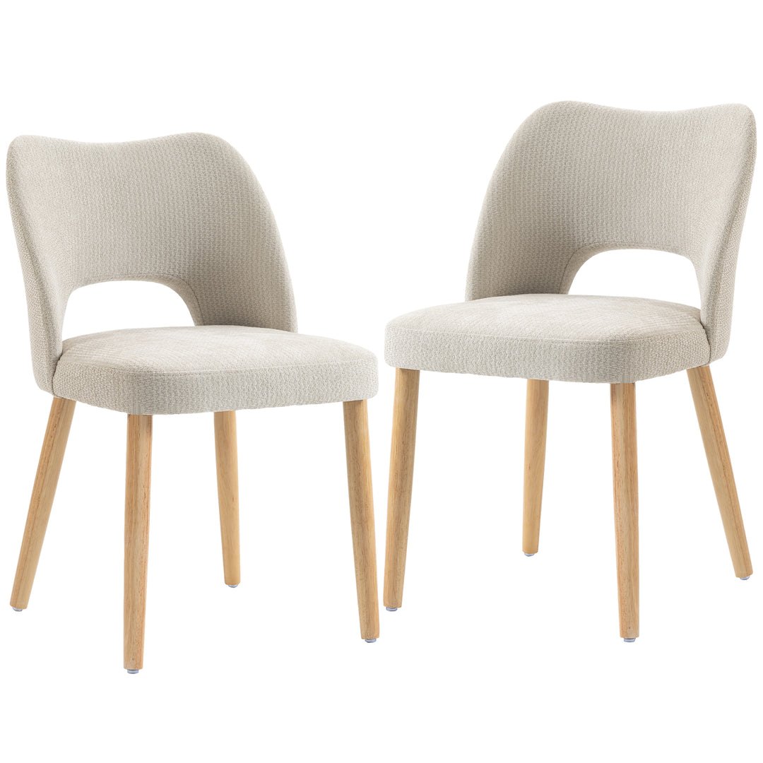 Dining Chairs Set Upholstered Kitchen Chenille Tool Free Assembly - Beige