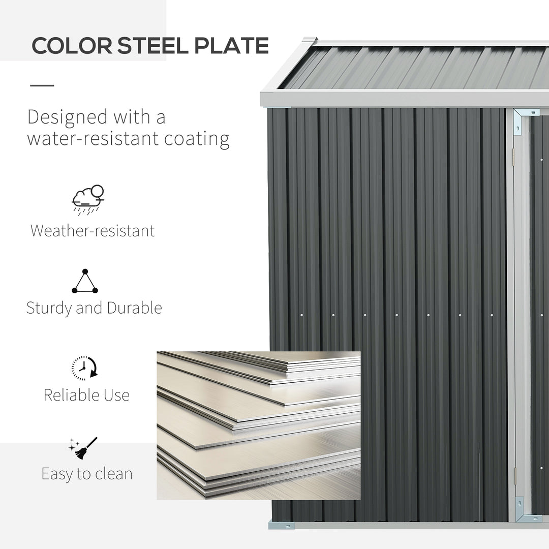14 x 8ft Outdoor Garden Metal Storage Shed with Lockable Door, Tool Storage Box for Garden, Patio and Lawn, Grey