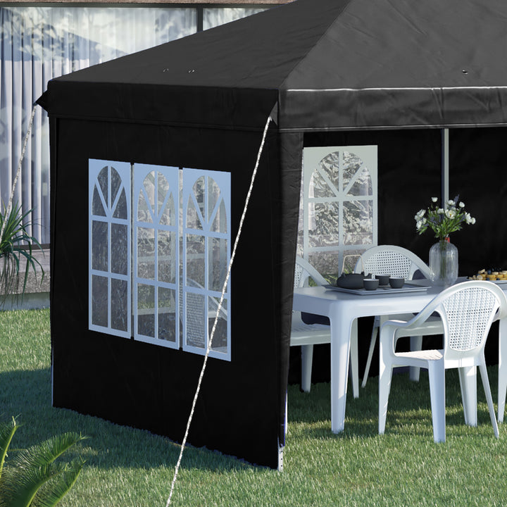 3 x 6m Pop-Up Gazebo, with Removable Walls - Black