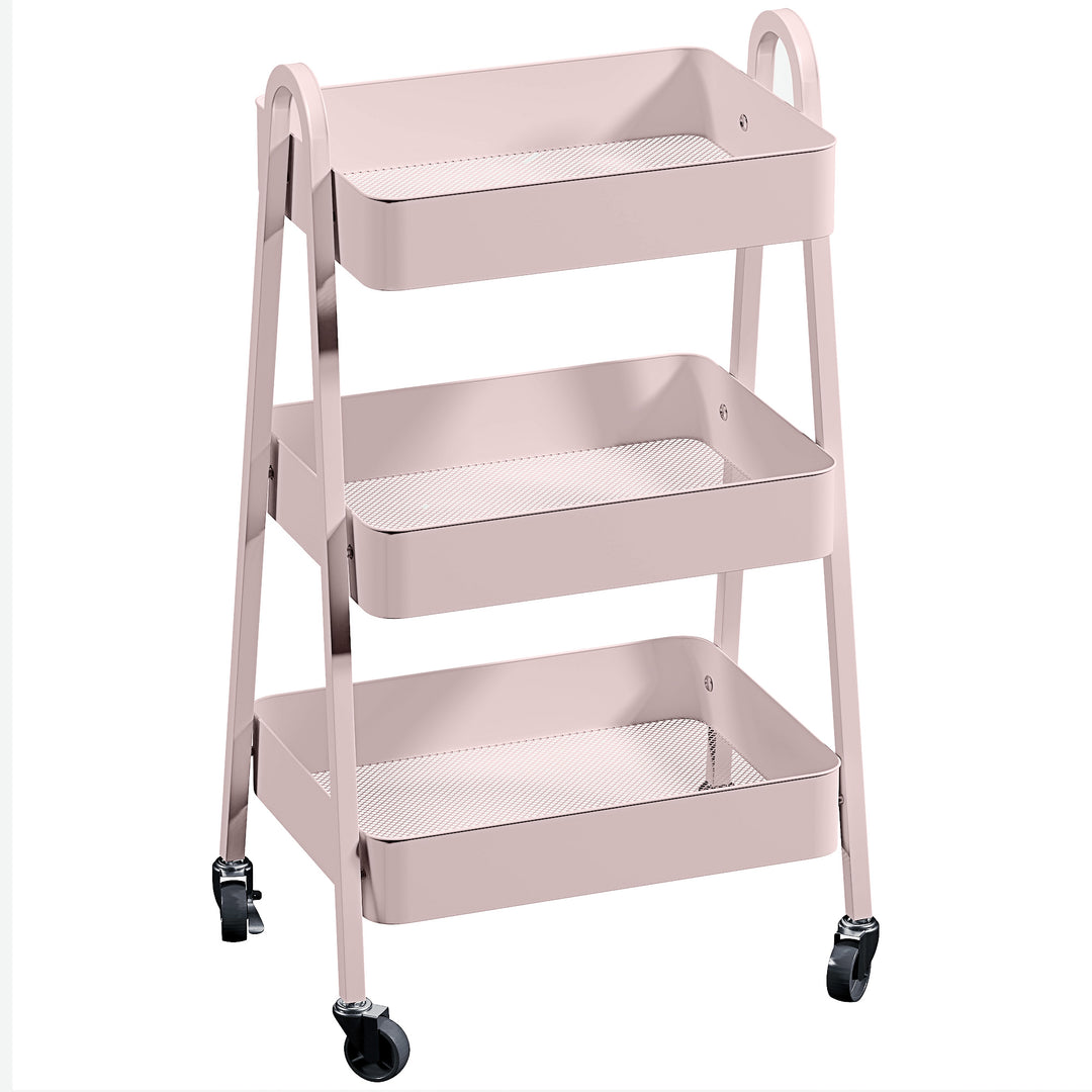 Three-Tier Storage Trolley - Pink