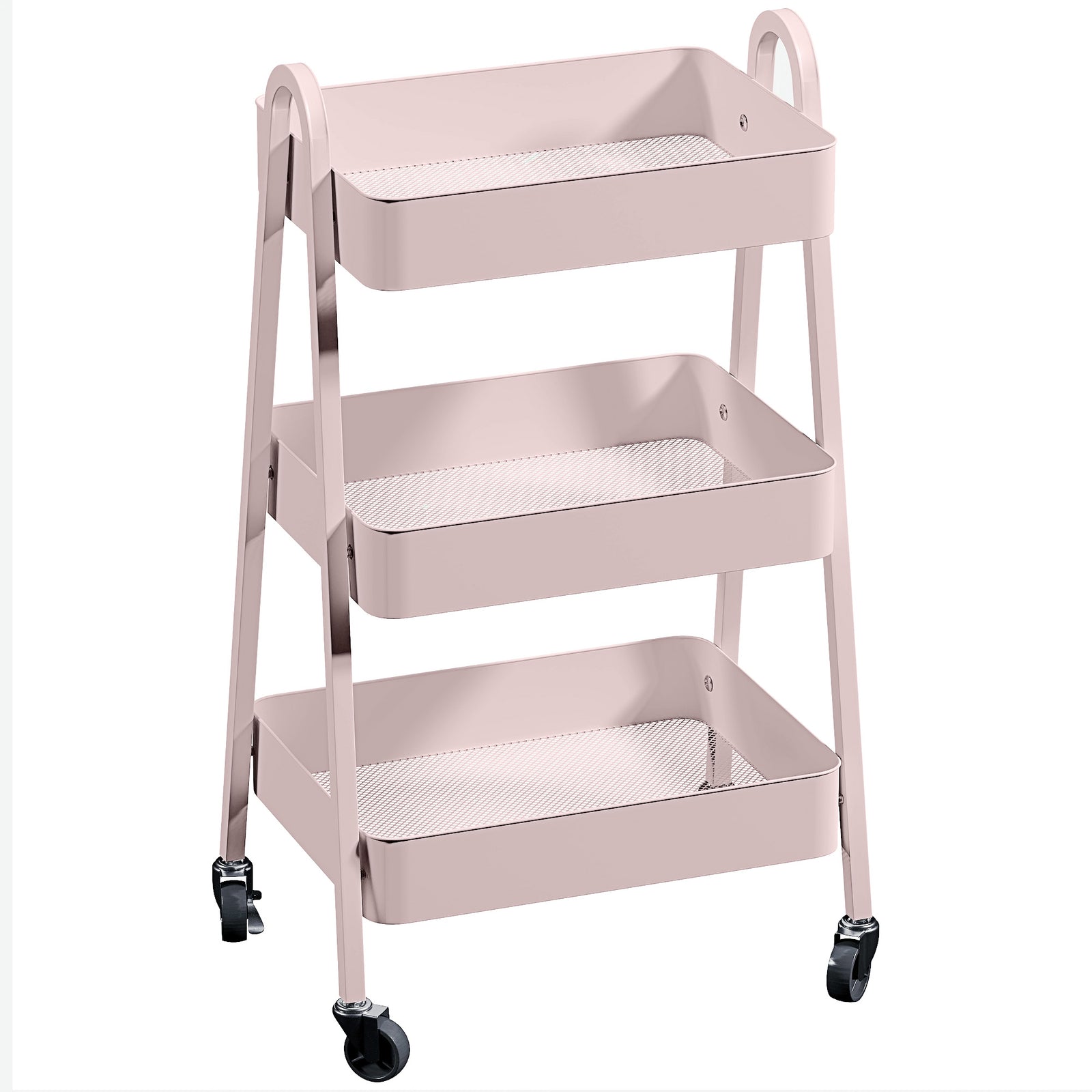 Three-Tier Storage Trolley - Pink