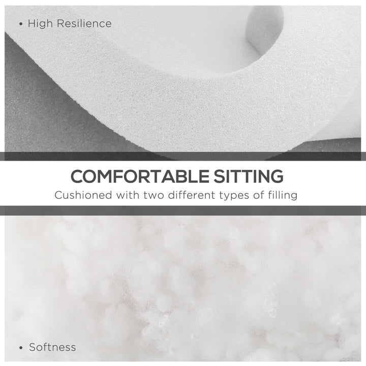 Set of 4 Garden Seat Cushion with Ties, 42 x 42cm Replacement Dining Chair Seat Pad, Cream White
