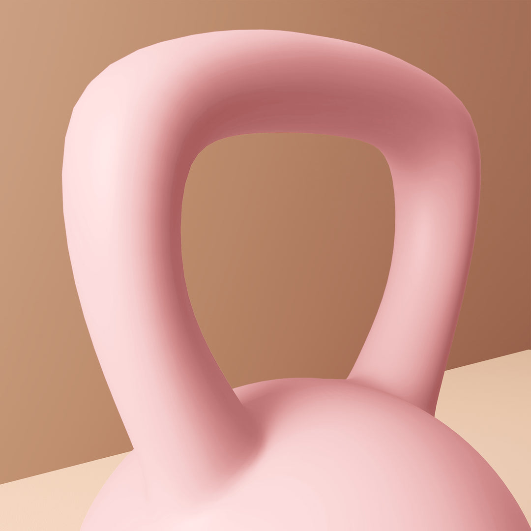 SPORTNOW 8KG Soft Kettlebell, Kettlebell with Non-Slip Handle for Home Gym, Weight Lifting, Strength Training, Pink/Grey
