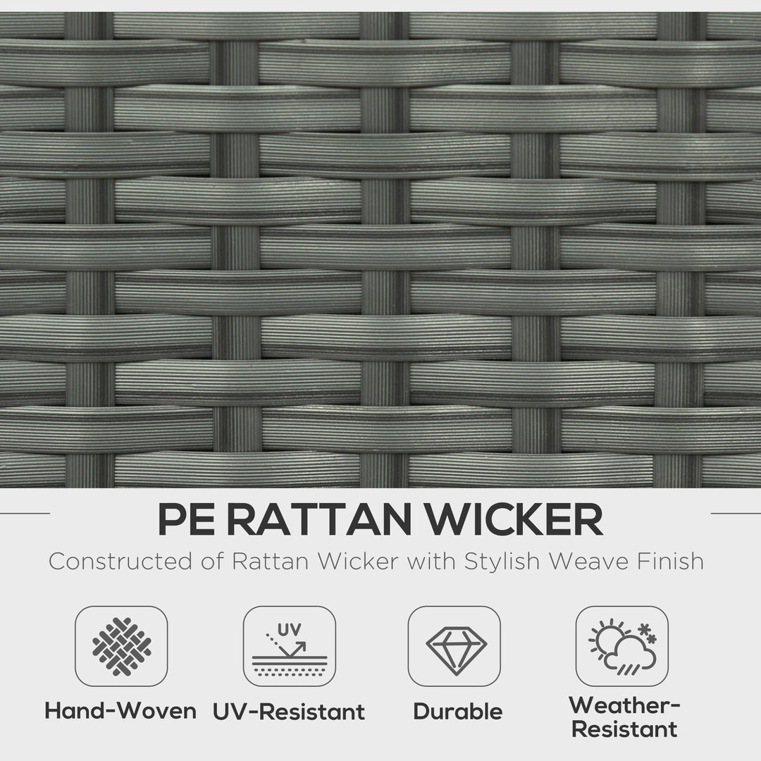 MCL Six-piece Outdoor Rattan Dining Set, Outdoor Sofa Set with Reclining Armchairs and Mental Frame, Grey