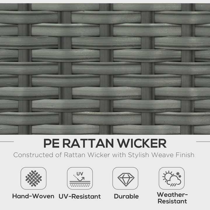 MCL Six-piece Outdoor Rattan Dining Set, Outdoor Sofa Set with Reclining Armchairs and Mental Frame, Grey