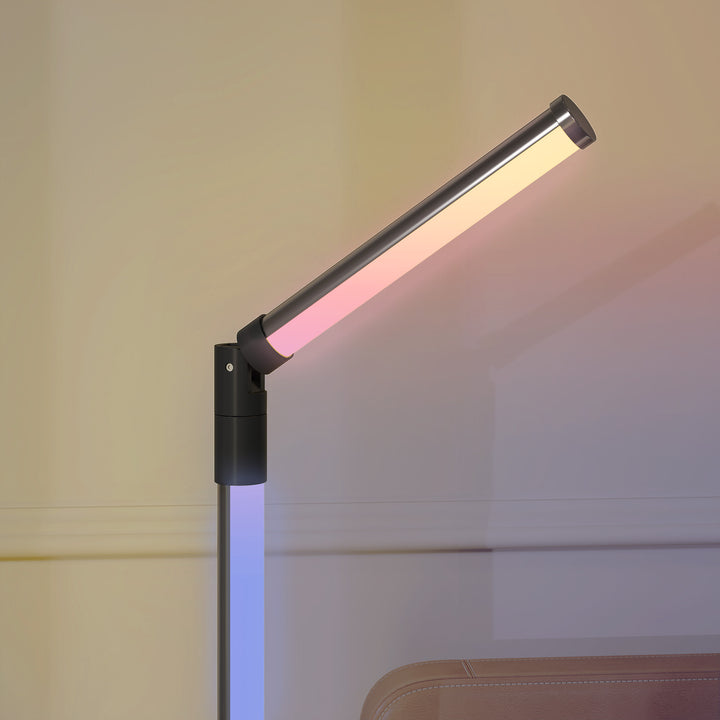 LED Floor Lamp, 360° RGB Detachable Corner Floor Lamp with App & Remote Control, Colour Changing Standing Lamp with Music Sync & Timing, for Living Room, Game Room, Dark Grey