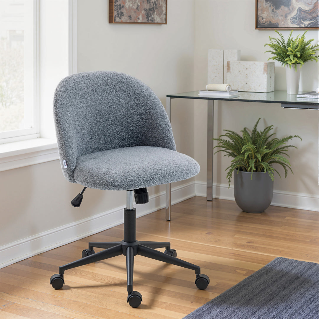 Teddy Fleece Office Chair with Wheels